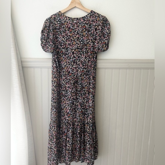 Wild Fable XS Rayon Black Floral Midi Dress - Picture 6 of 6
